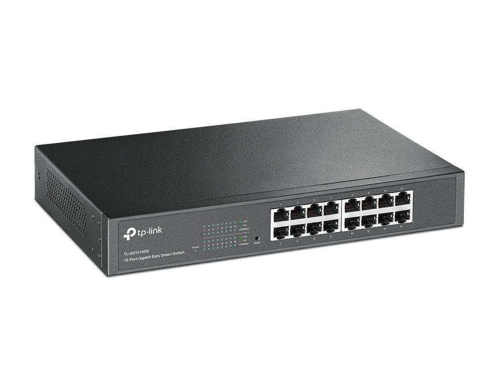 Switch de Rede Gerido TP-LINK TL-SG1016DE (Até 1000 Mbps - Gigabit Ethernet - 16x 10/100/1000 Mbps - Preto) — miniatura 2