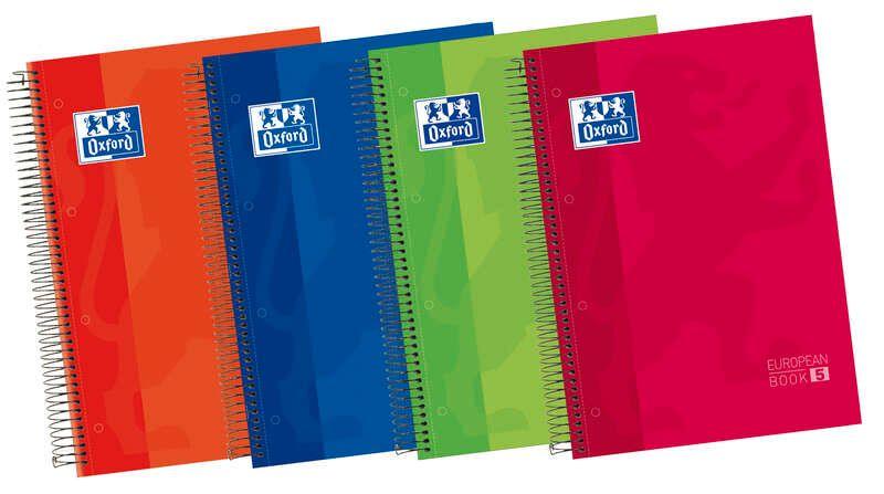 Caderno Espiral OXFORD Europeanbook 5 (Polipropileno - Cores sortidas)