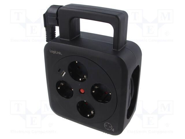 Extensão Elétrica em Bobina LOGILINK LPS504 (5 m - Preto), miniatura 2