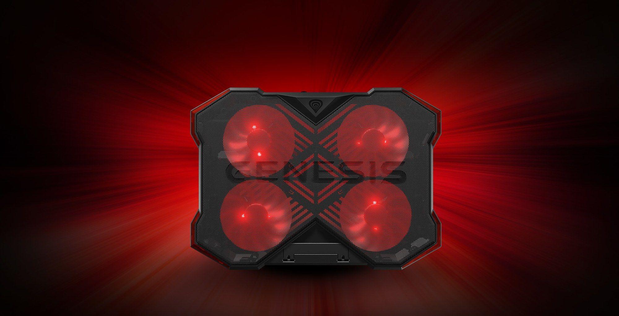 Base de Refrigeração GENESIS Oxid 260 (17,3" - 43,9 cm - 1010 RPM - Preto e Vermelho) — miniatura 11