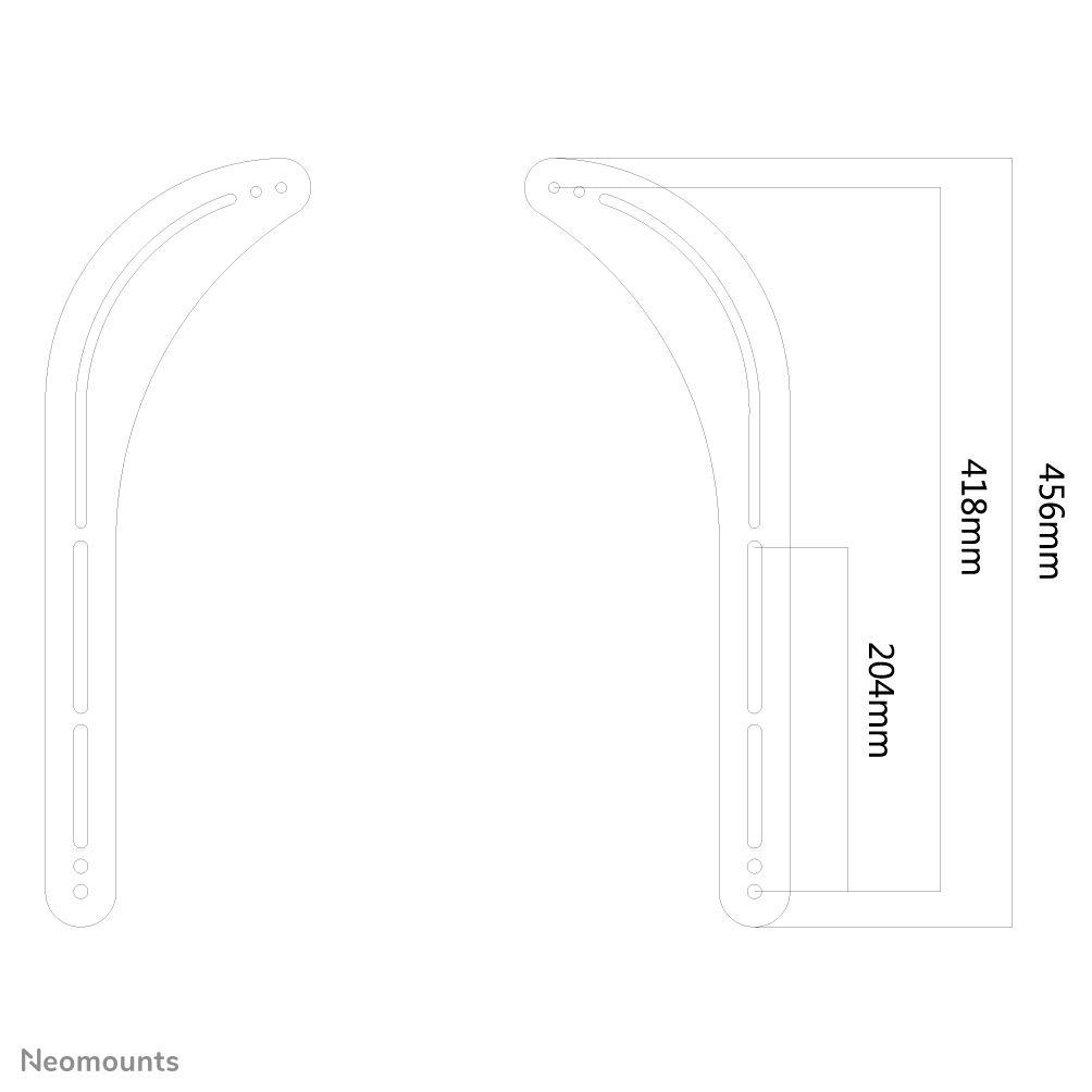 Suporte de Parede para Colunas NEOMOUNTS NS-SB100 (Preto), miniatura 3