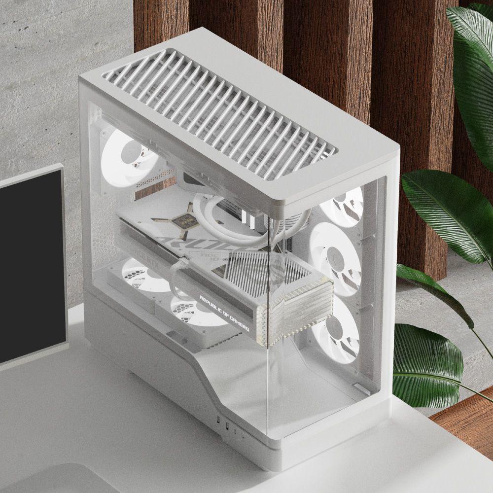 Caixa ATX AEROCOOL P500A-WT-v1 (ATX, Micro ATX, Mini-ITX - Midi Tower - SPCC, vidro temperado - Branco) — miniatura 8