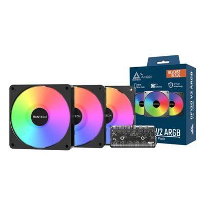 Ventoinha para Caixa de PC MONTECH GF120R V2 ARGB 3 in 1 Pack (B) (ARGB - Preto e branco) — miniatura 2