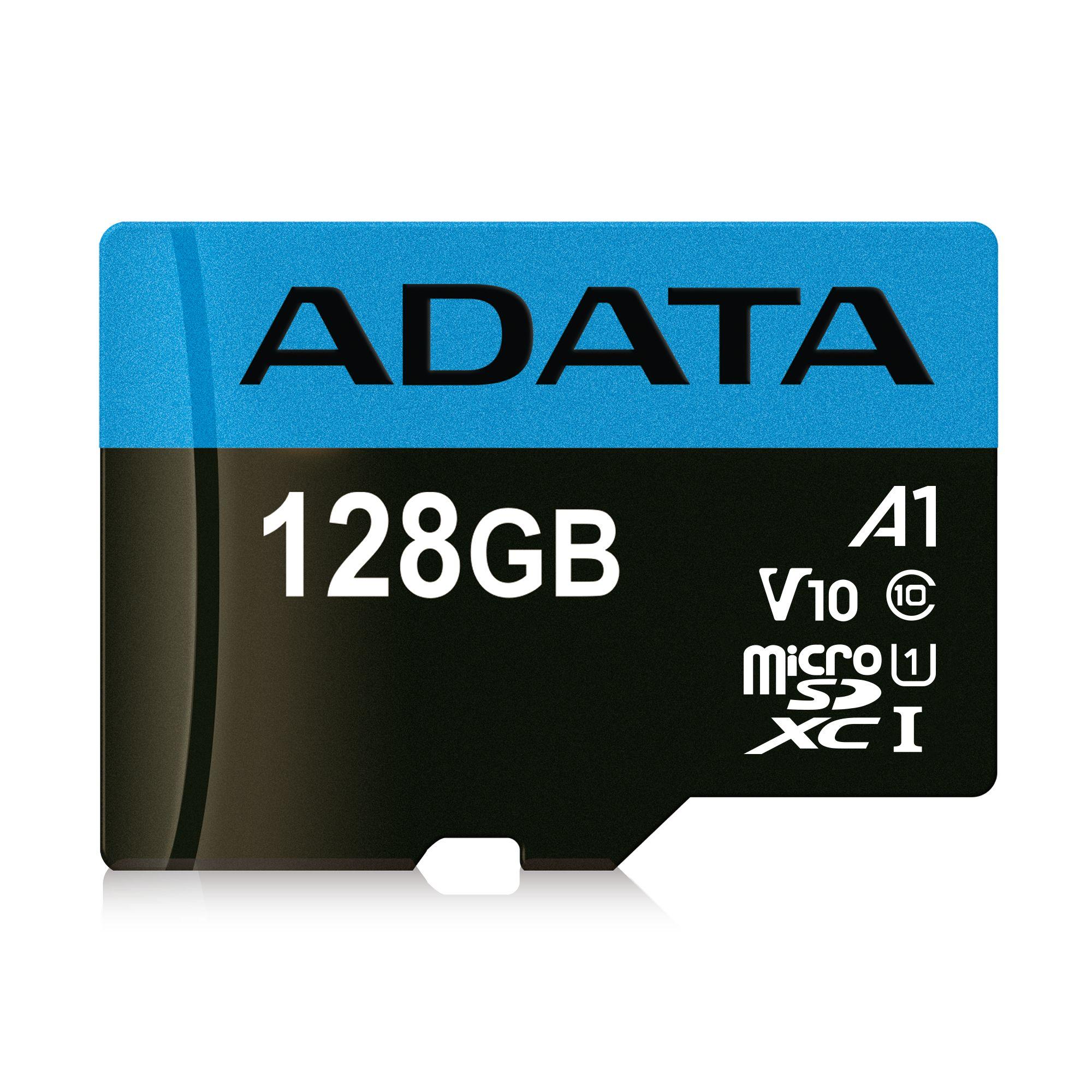 Cartão de Memória ADATA Premier AUSDX128GUICL10A1-RA1 (128GB - Classe 10 - 85 MB/s - Preto/Azul)