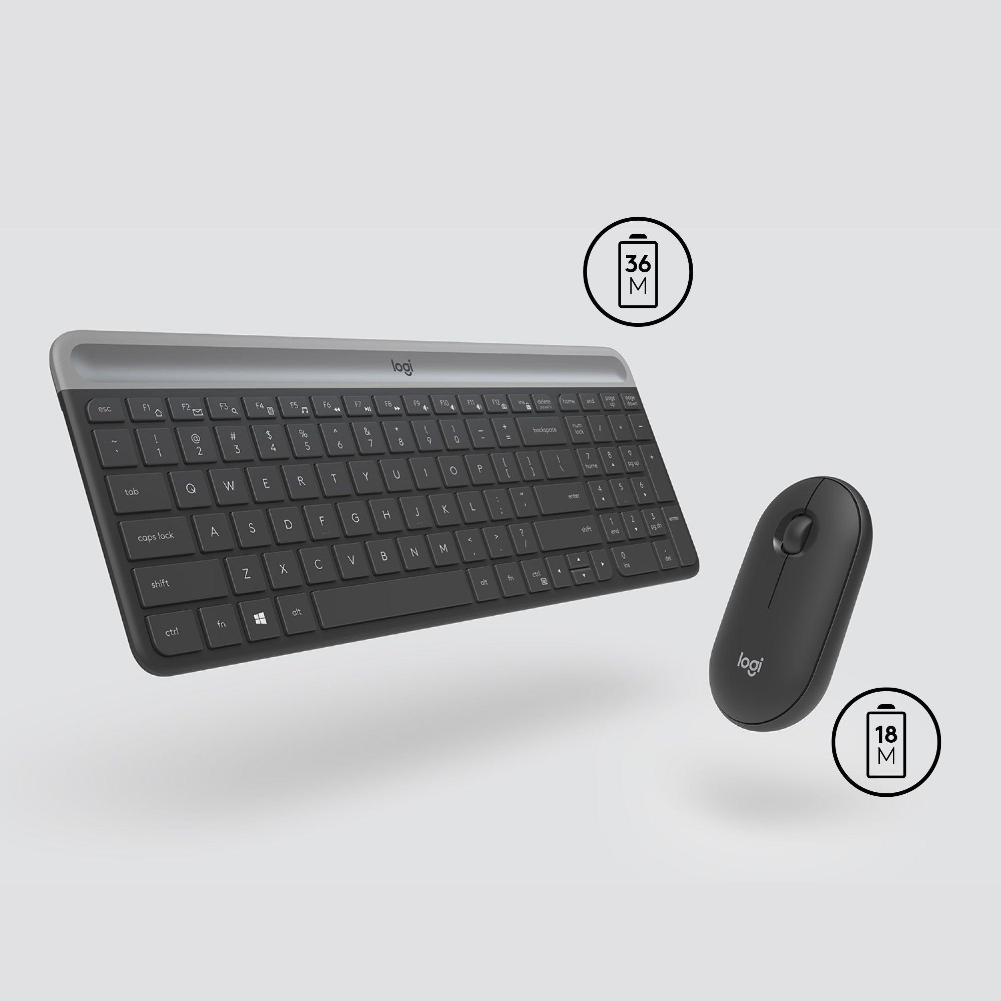 Conjunto de Teclado e Rato LOGITECH MK470 (Suíço - Tamanho completo - RF Wireless - Grafite) — miniatura 5