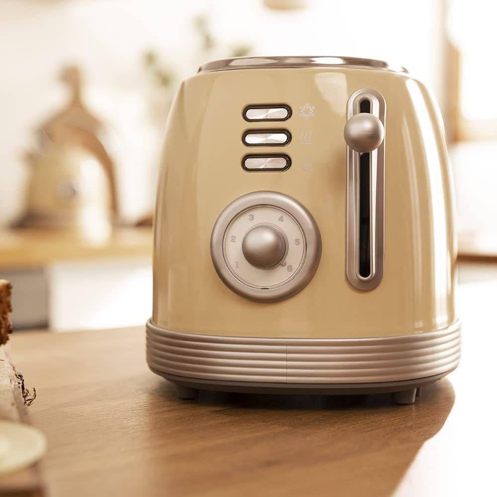Torradeira CECOTEC Toast&Taste 800 Vintage (850 W - 2 fatias - Cromado, Aço inoxidável - Amarelo), miniatura 4