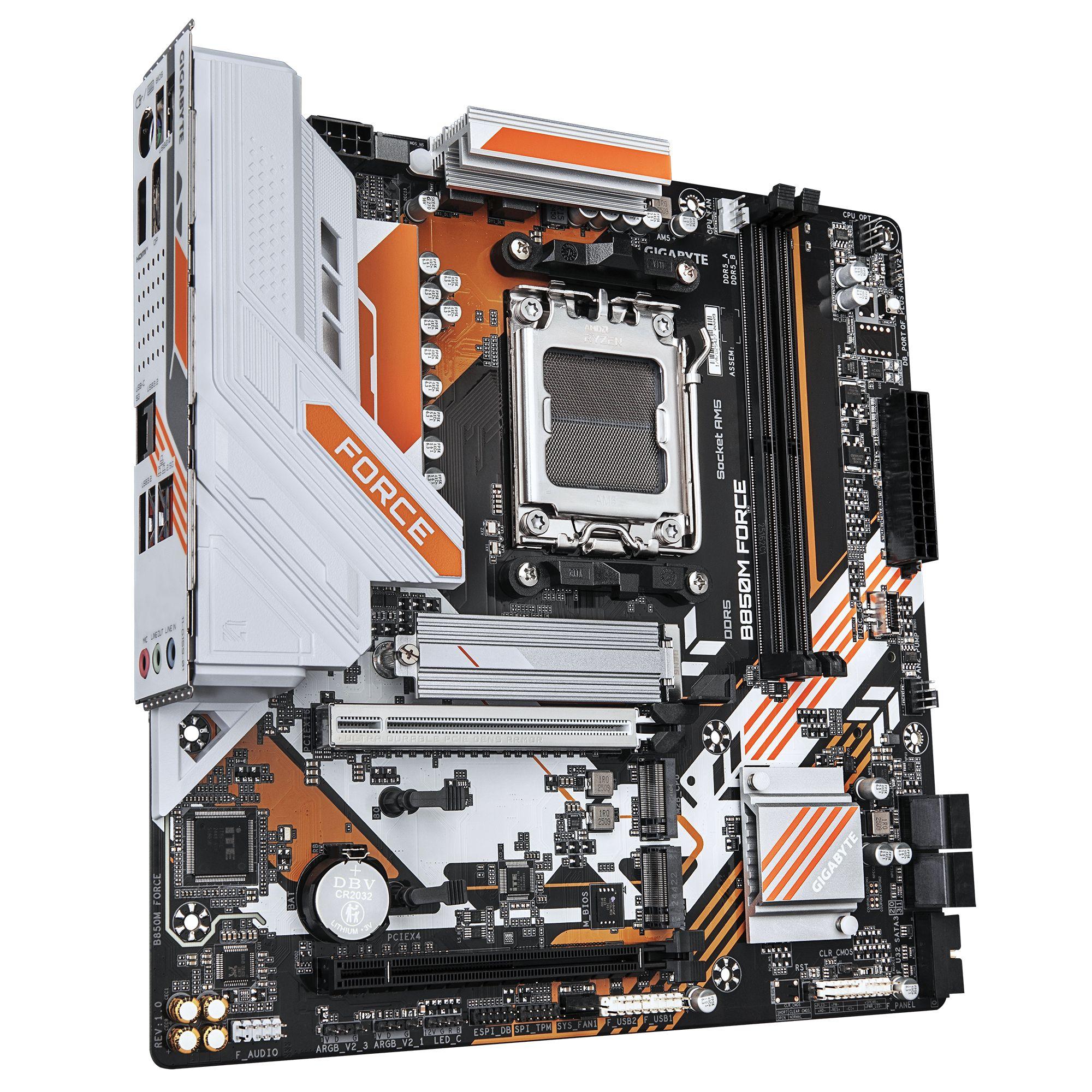 Motherboard GIGABYTE B850M FORCE (AM5 - micro ATX - Duplo canal - Castanho escuro), miniatura 3