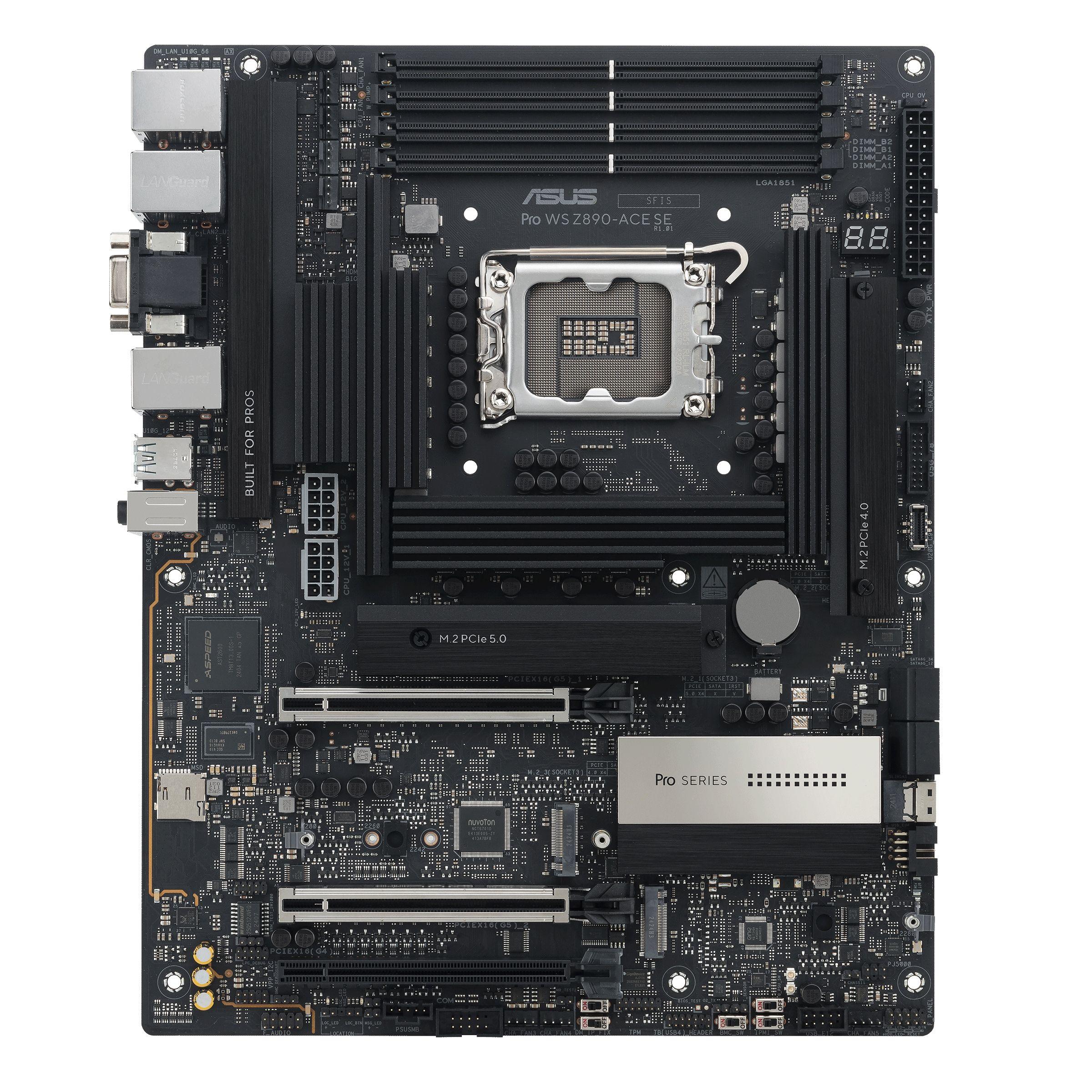Motherboard ASUS PRO WS Z890-ACE SE (LGA 1851 (Socket V1) - Intel Core Ultra Série 2 - ATX - Preto), miniatura 2