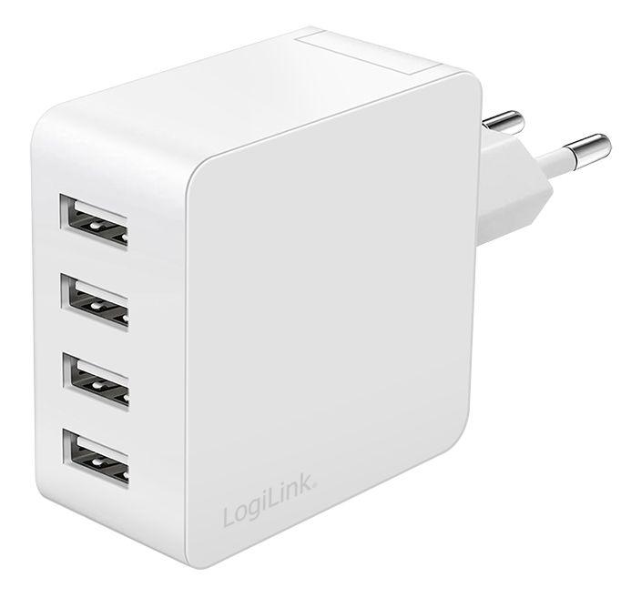Carregador USB de Parede LOGILINK PA0336W (24 W - Branco)