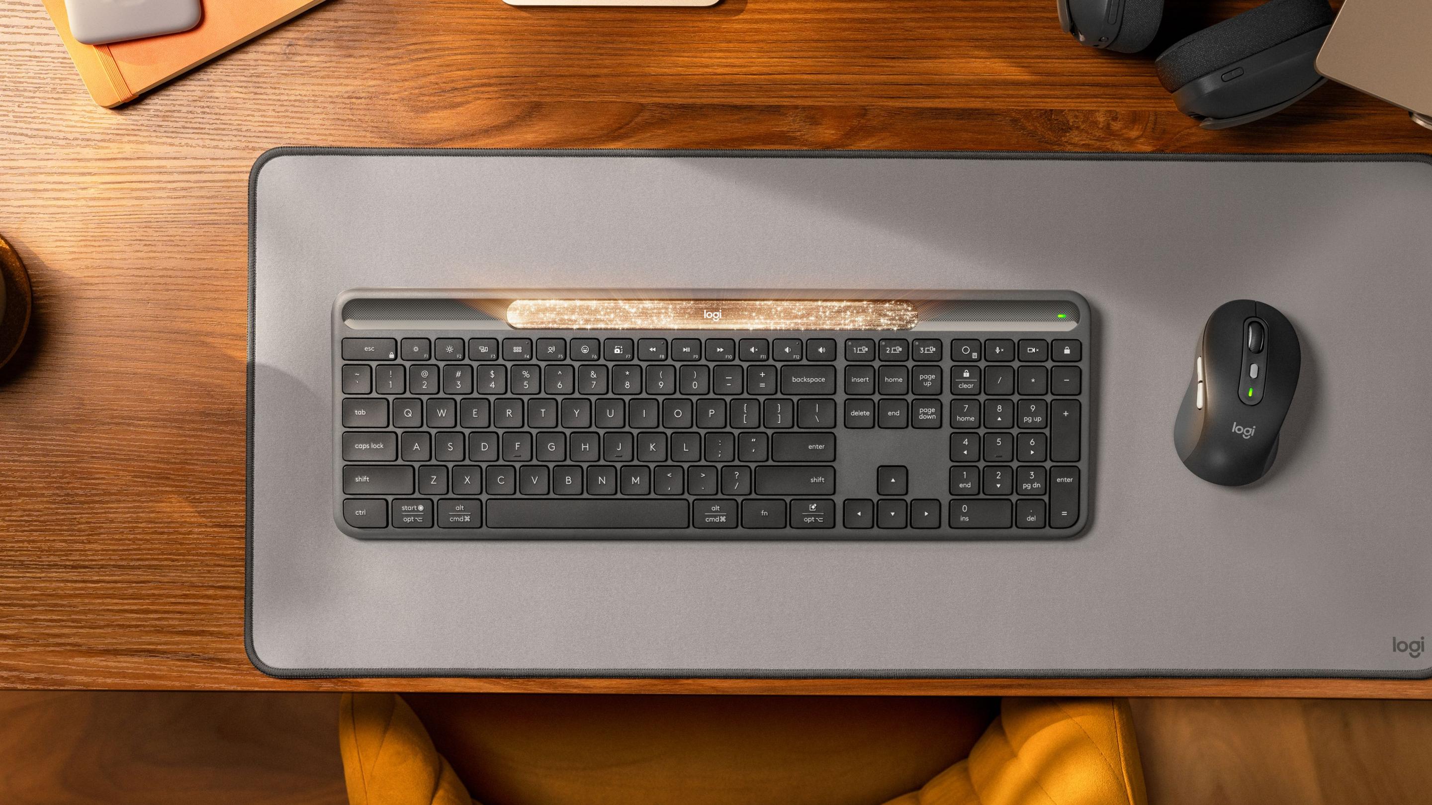 Teclado LOGITECH Signature Slim Solar+ K980 (Alemão - RF Wireless + Bluetooth - Sem fios - Grafite) — miniatura 8