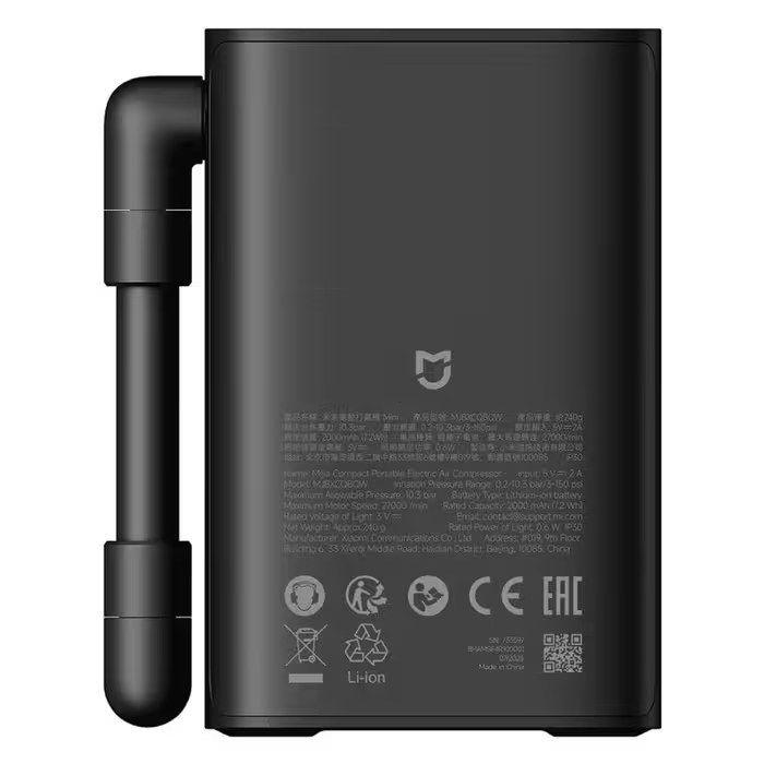 Mini Compressor XIAOMI Mijia Compact Portable Electric Air Compressor (Altura 9,3 cm - 7,2 Wh - 2000 mAh - Preto) — miniatura 2