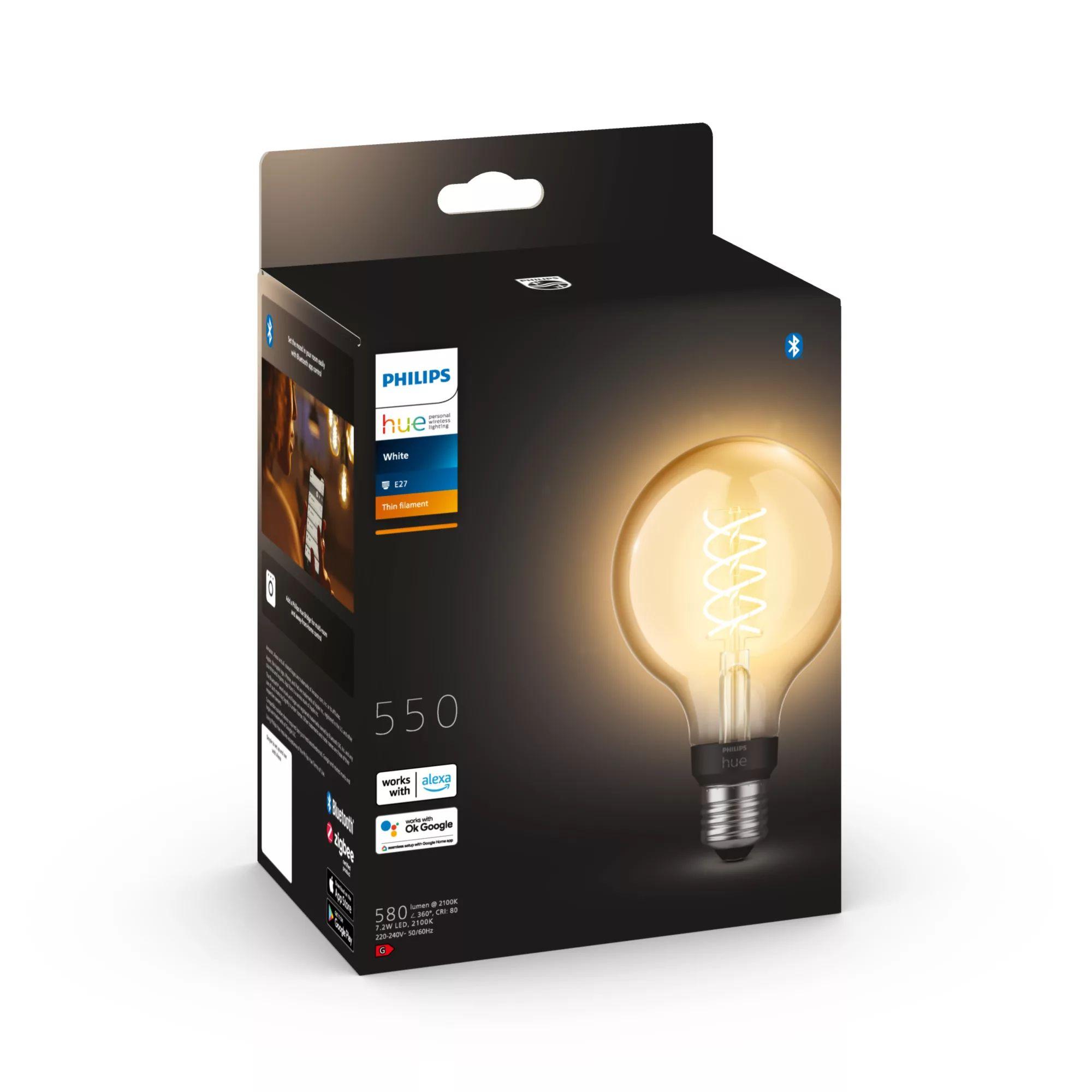 Lâmpada LED Inteligente PHILIPS Hue Filament G93 (Transparente) — miniatura 6