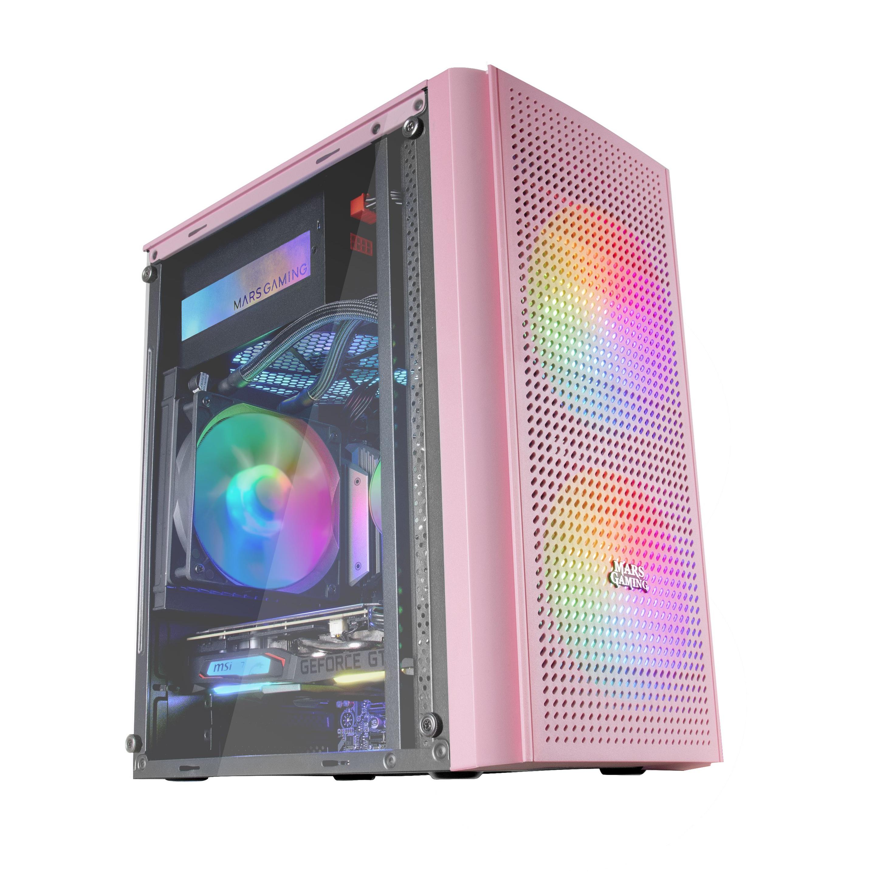 Caixa PC MARS GAMING MC300P (micro ATX, Mini-ITX - Mini Tower - Micro-ATX, Mini-ITX - Rosa)