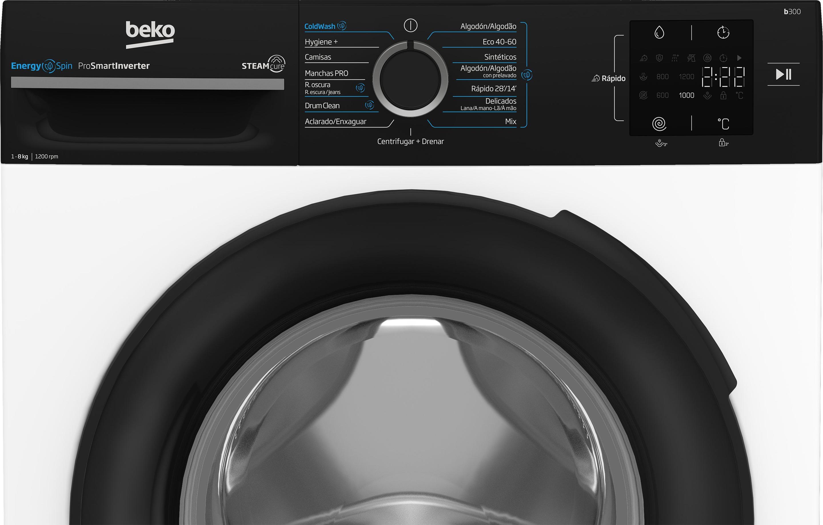 Máquina de Lavar Roupa Independente BEKO BM3WFSU38213 (1151 RPM - B - 45 l - Branco), miniatura 4