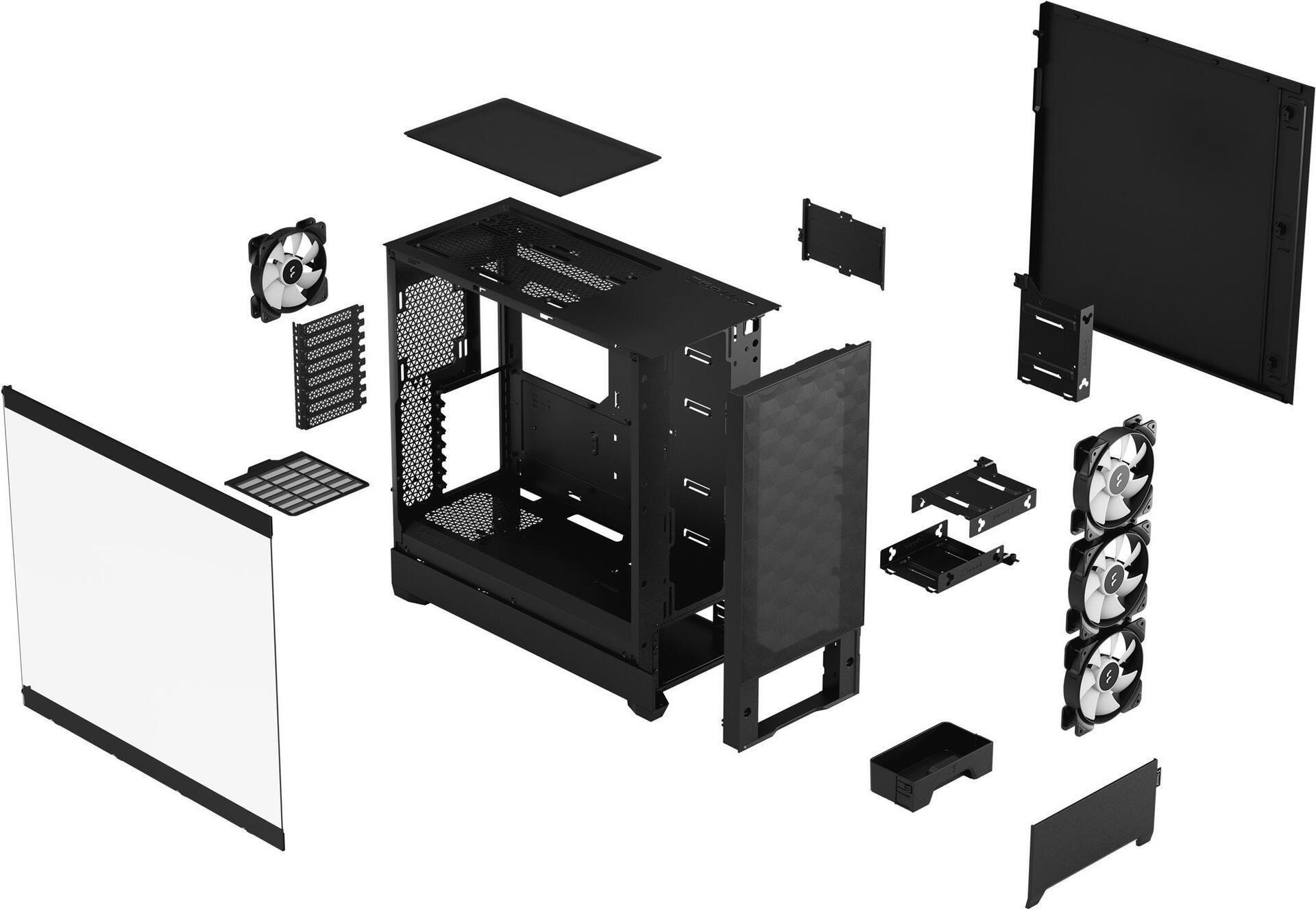 Caixa de Computador FRACTAL DESIGN Pop XL Air RGB Black Window (ATX - Tower - Aço, vidro temperado - Preto)