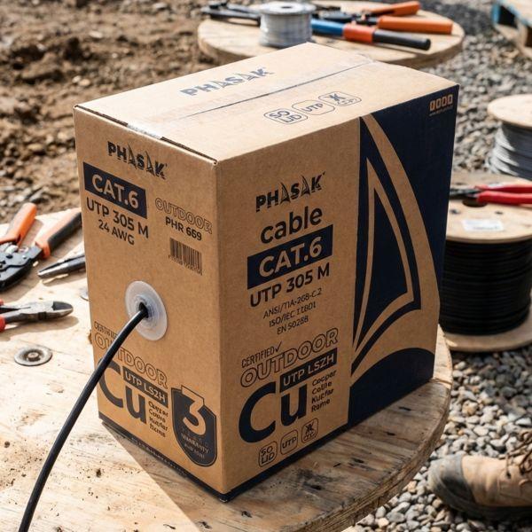 Cabo de Rede PHASAK PHR 669 (305 m - Cat6 - Cinza) — miniatura 2