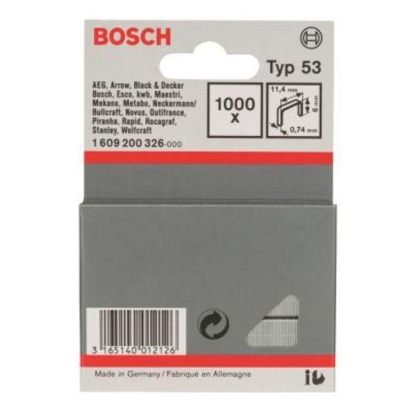 Agrafes de Fio Fino BOSCH 1609200326 (Tipo 53 - 11,4 x 0,74 x 6 mm - 1000 Agrafes), miniatura 2