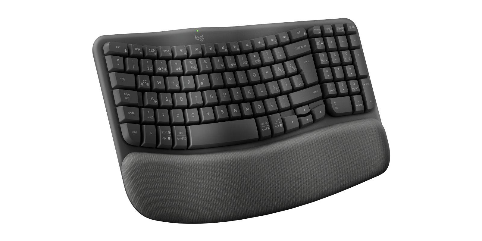 Teclado LOGITECH Ergo Series Wave Keys for Business (Nórdico - Interruptor de membrana - Tamanho completo - Grafite) — miniatura 3