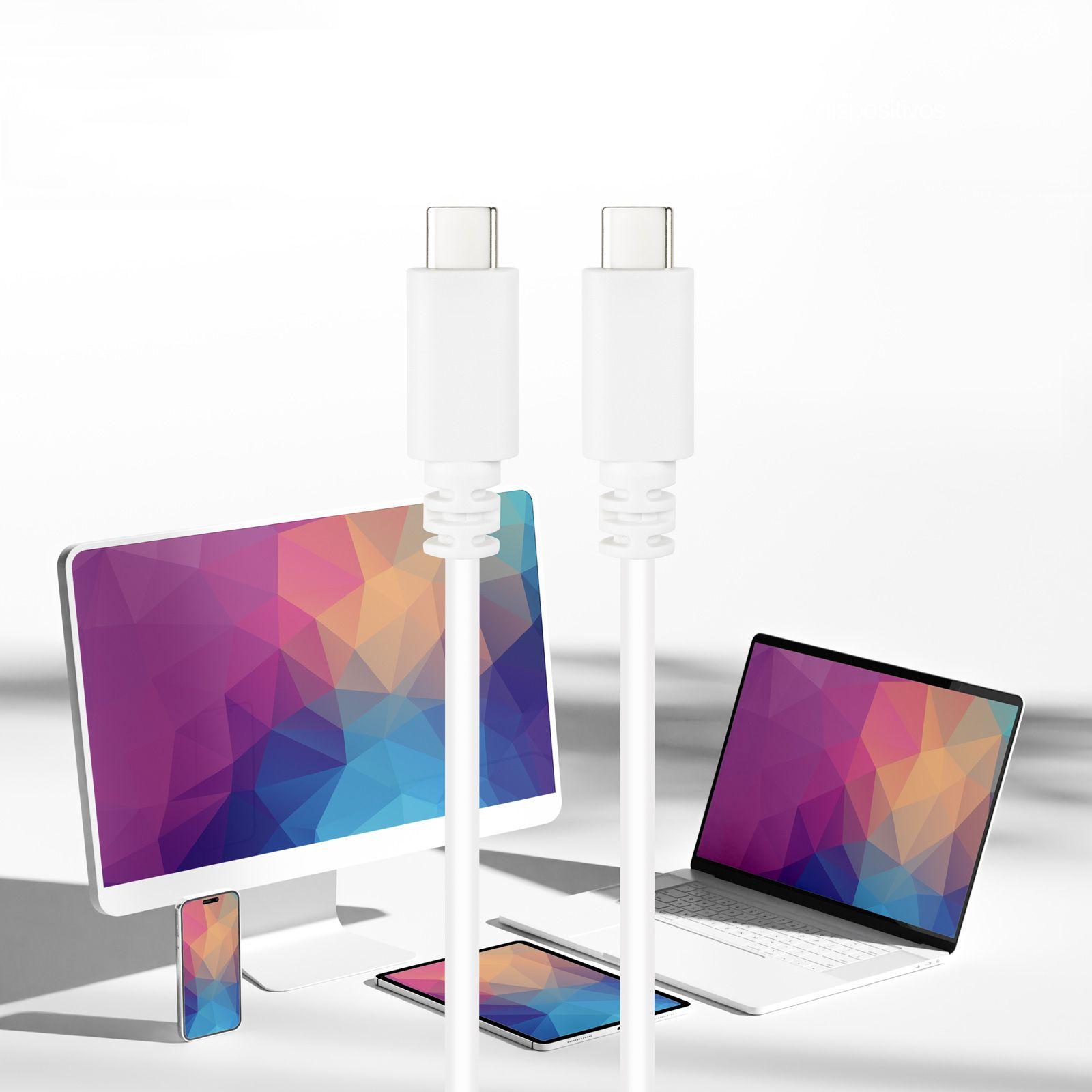 Cabo USB NANOCABLE 10.01.2301-L150-W (1,5 m - USB C - Branco) — miniatura 3