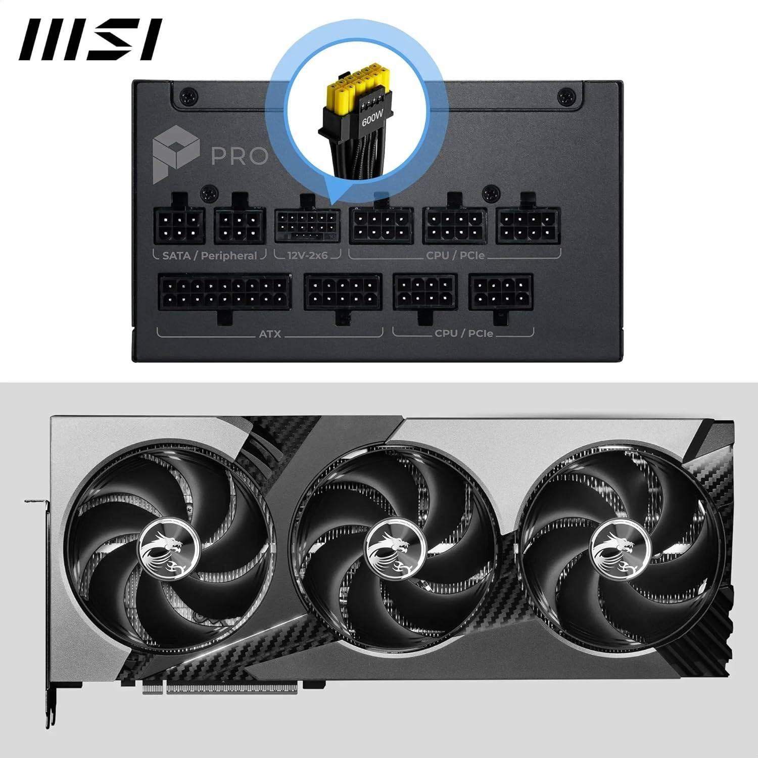 Fonte de Alimentação MSI PRO A850PL PCIE5 (ATX - 850 W - 80 PLUS Platinum - Preto), miniatura 5