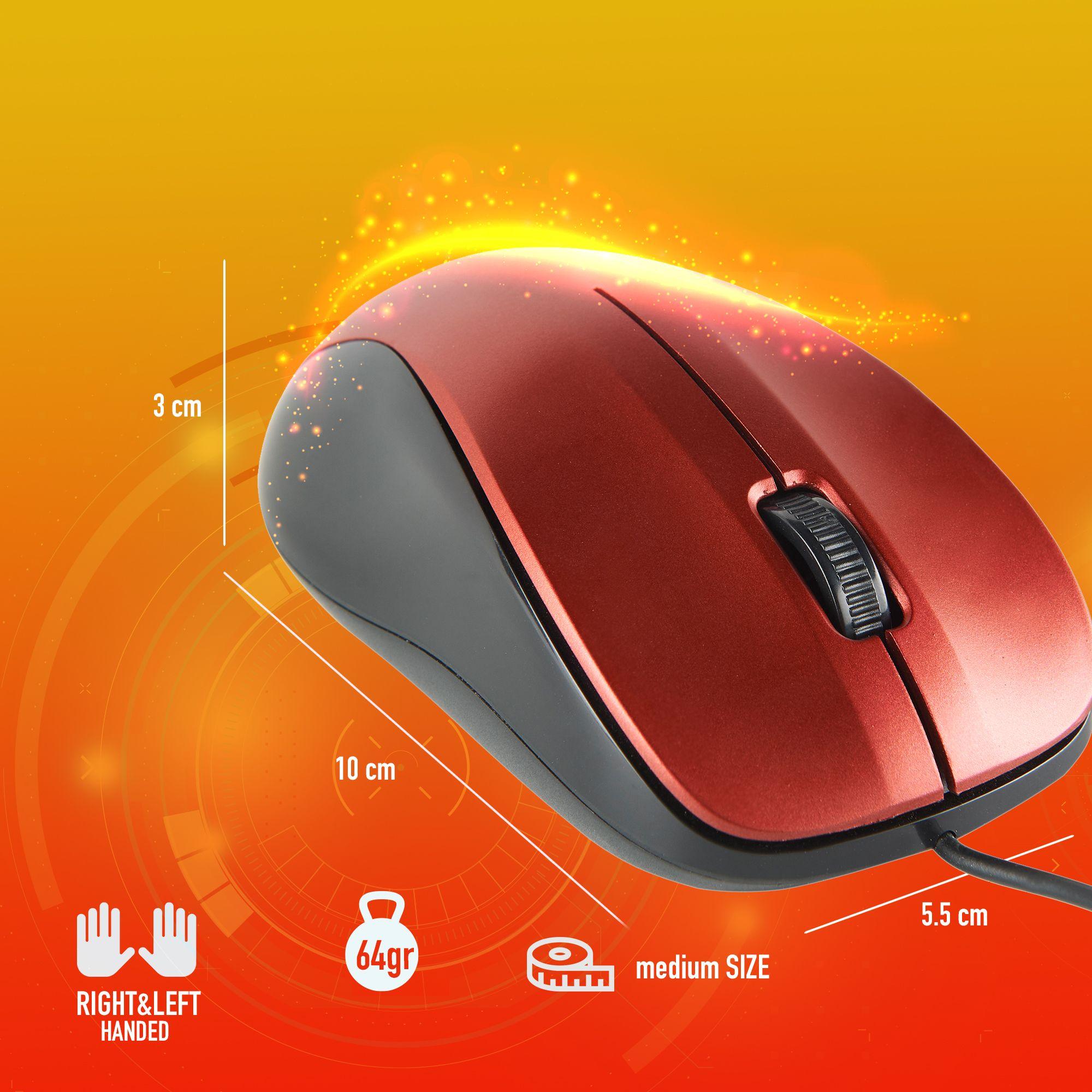 Rato NGS Crew (Ambidestro - 1200 DPI - Ótico - Vermelho) — miniatura 7