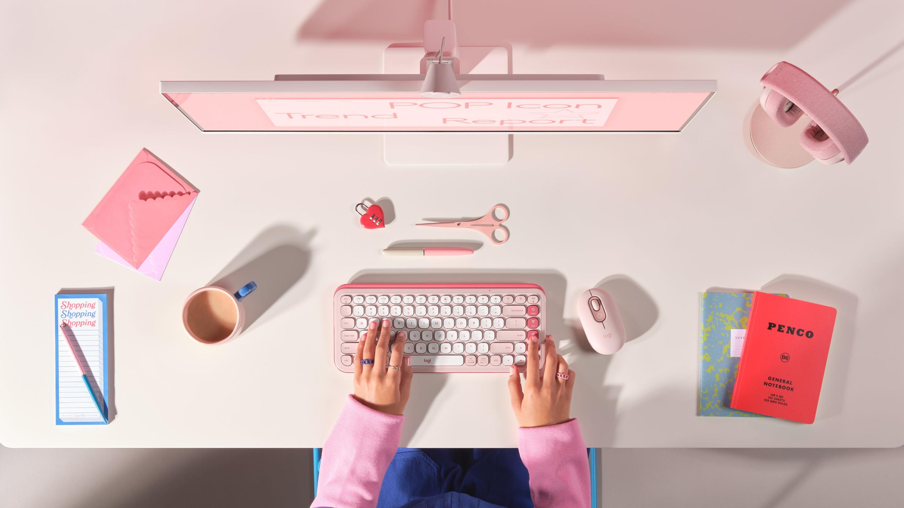 Teclado LOGITECH POP Icon Keys (Estados Unidos - Teclas de tesoura - Mini - Rosa) — miniatura 8