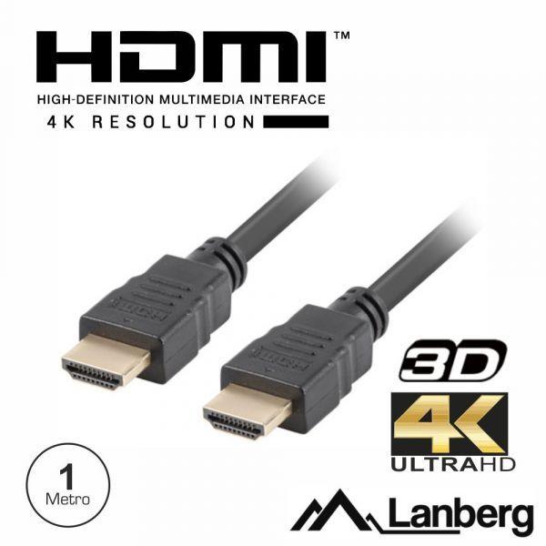 Cabo HDMI LANBERG CA-HDMI-11CC-0010-BK (1 m - HDMI 1.4 - 30 Hz - Preto), miniatura 2