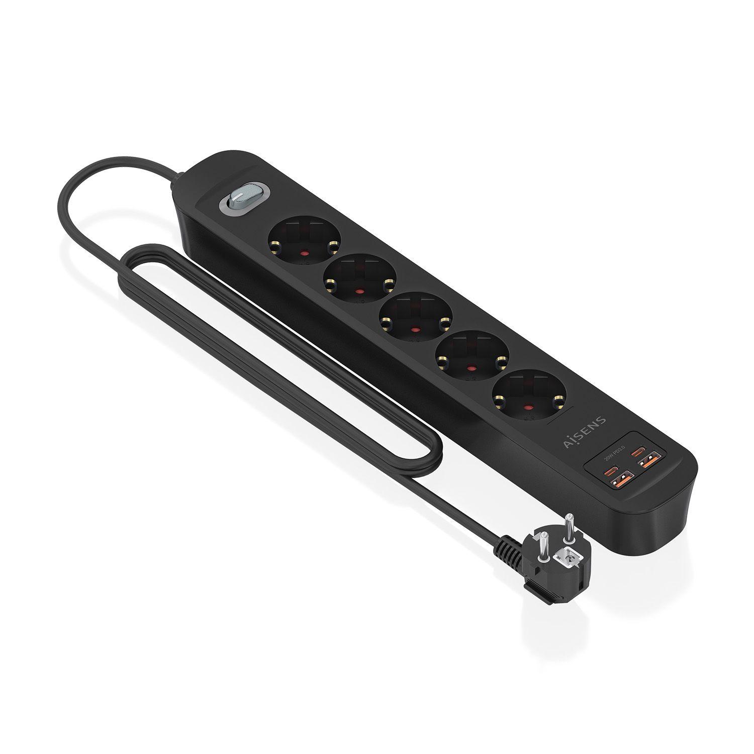 Régua de Tomadas AISENS ASPS-2A2C15-BK (Cobre - Preto), miniatura 2
