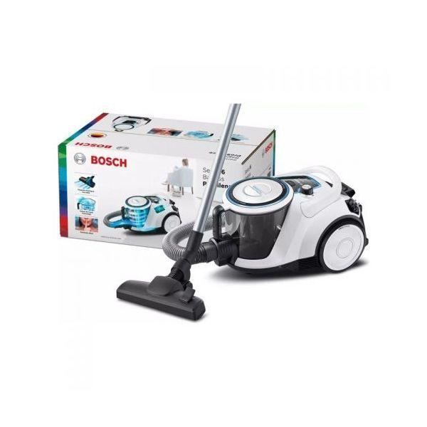 Aspirador Sem Saco BOSCH Serie 6 ProSilence BGC41LSIL (Altura 26,7 cm - 2,4 l - Chão, Tapete, Degraus - Preto e Branco)