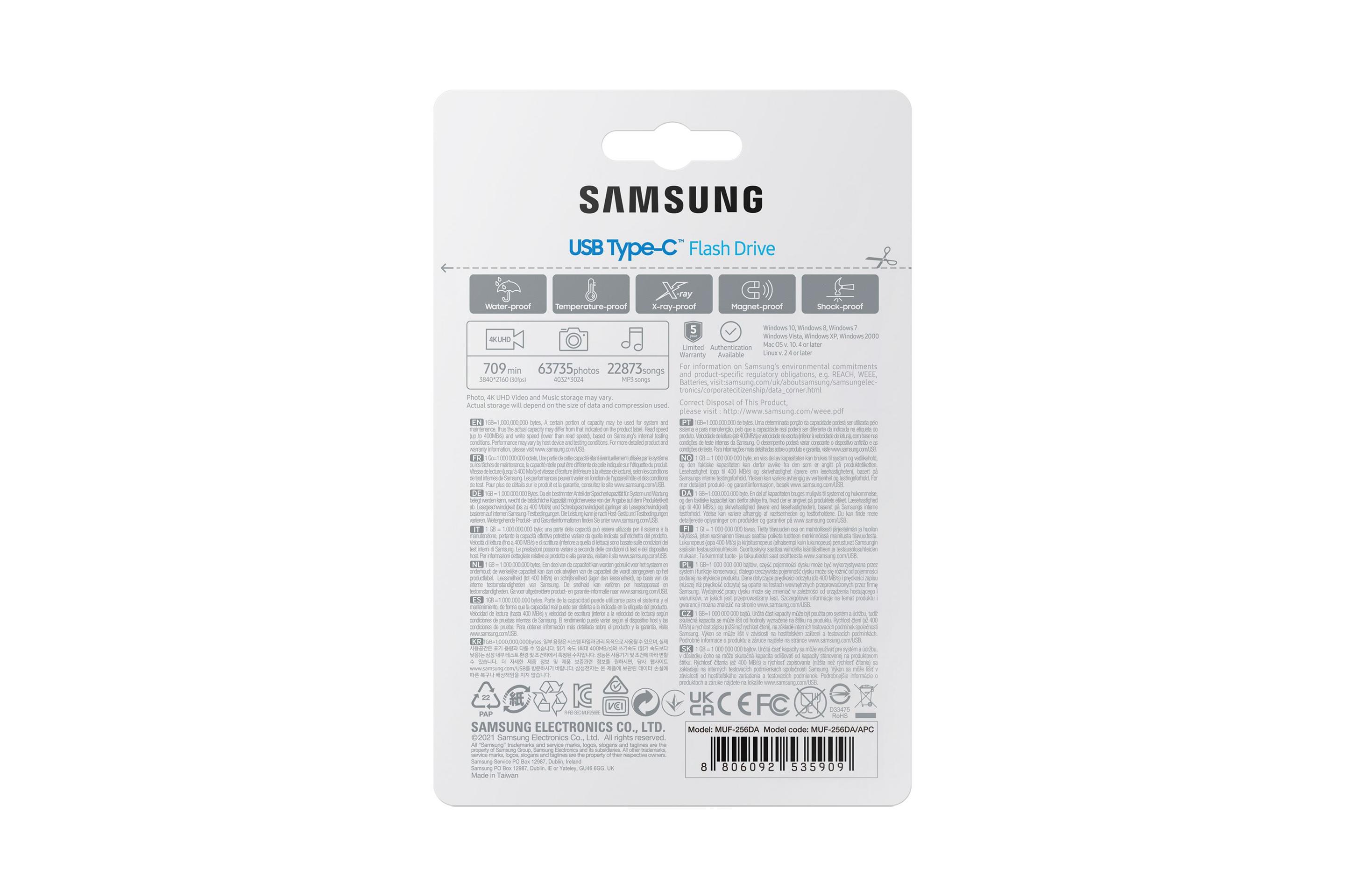 Pen USB SAMSUNG MUF-256DA/APC (256 GB - Com tampa - USB Type-C - Azul) — miniatura 9