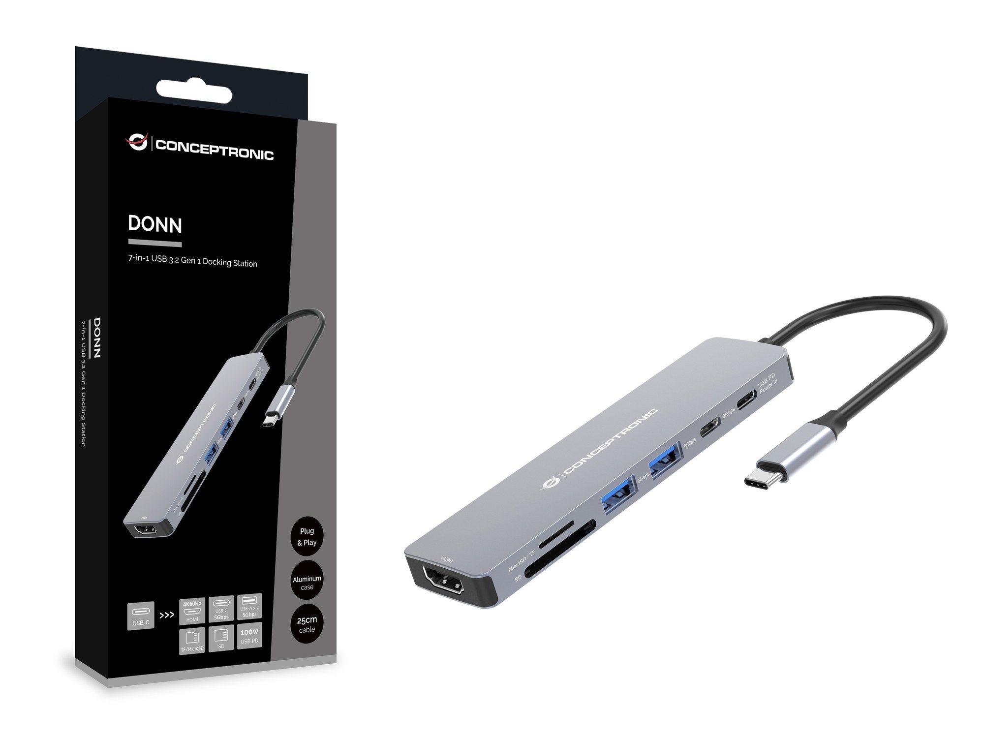 Dock USB-C CONCEPTRONIC DONN28G (0,25 m - Cinzento) — miniatura 5