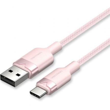 Cabo USB-A para USB-C VENTION CTNPF (1 m - Rosa), imagem 1