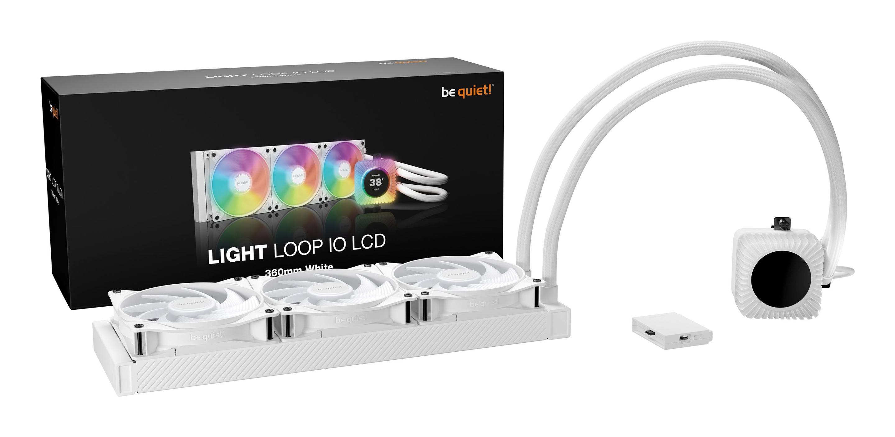 Refrigerador Líquido All-in-One BE QUIET! Light Loop IO LCD 360mm (120 mm - 3 ventoinhas - 2100 RPM - Branco), miniatura 2