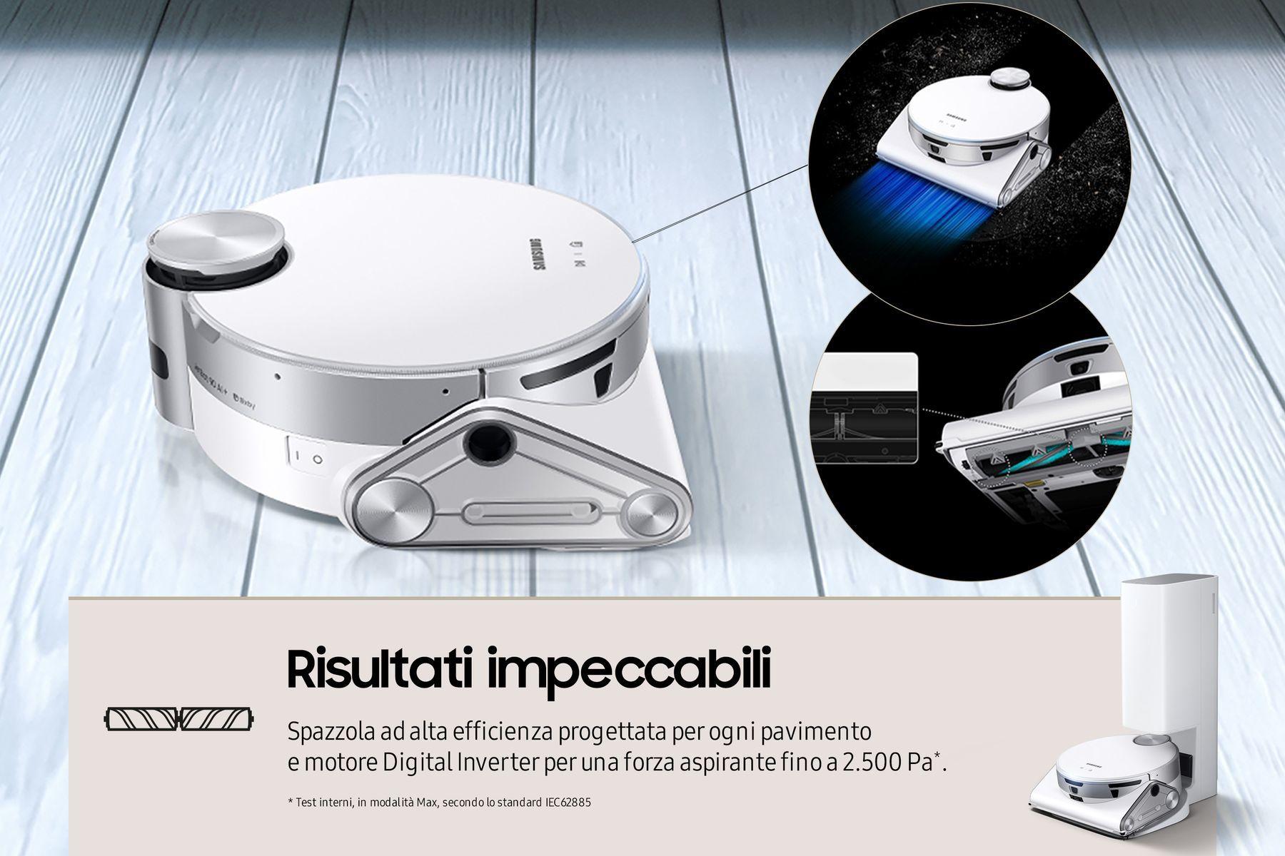 Robot Aspirador SAMSUNG Jet Bot AI+ VR50T95735W/WA (Altura 13,65 cm - 90 min - 0,2 l - Prateado e Branco), miniatura 7