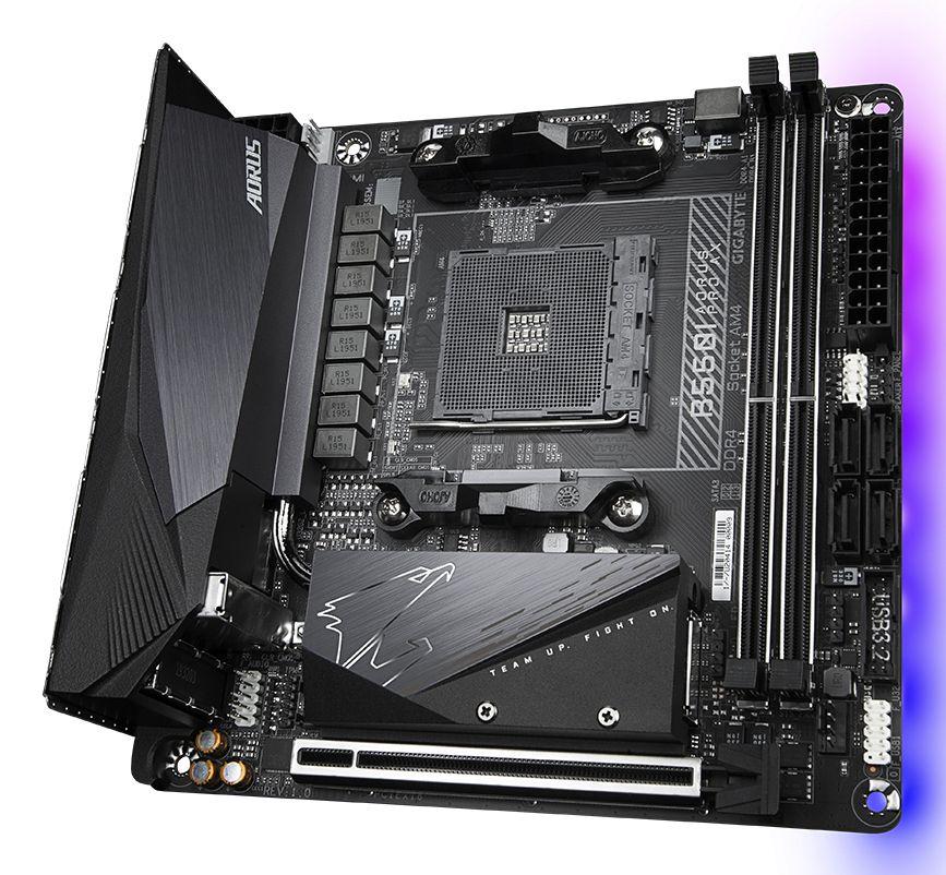Motherboard GIGABYTE B550I AORUS PRO AX (AM4 - Mini-ITX - Duplo canal - Preto) — miniatura 4