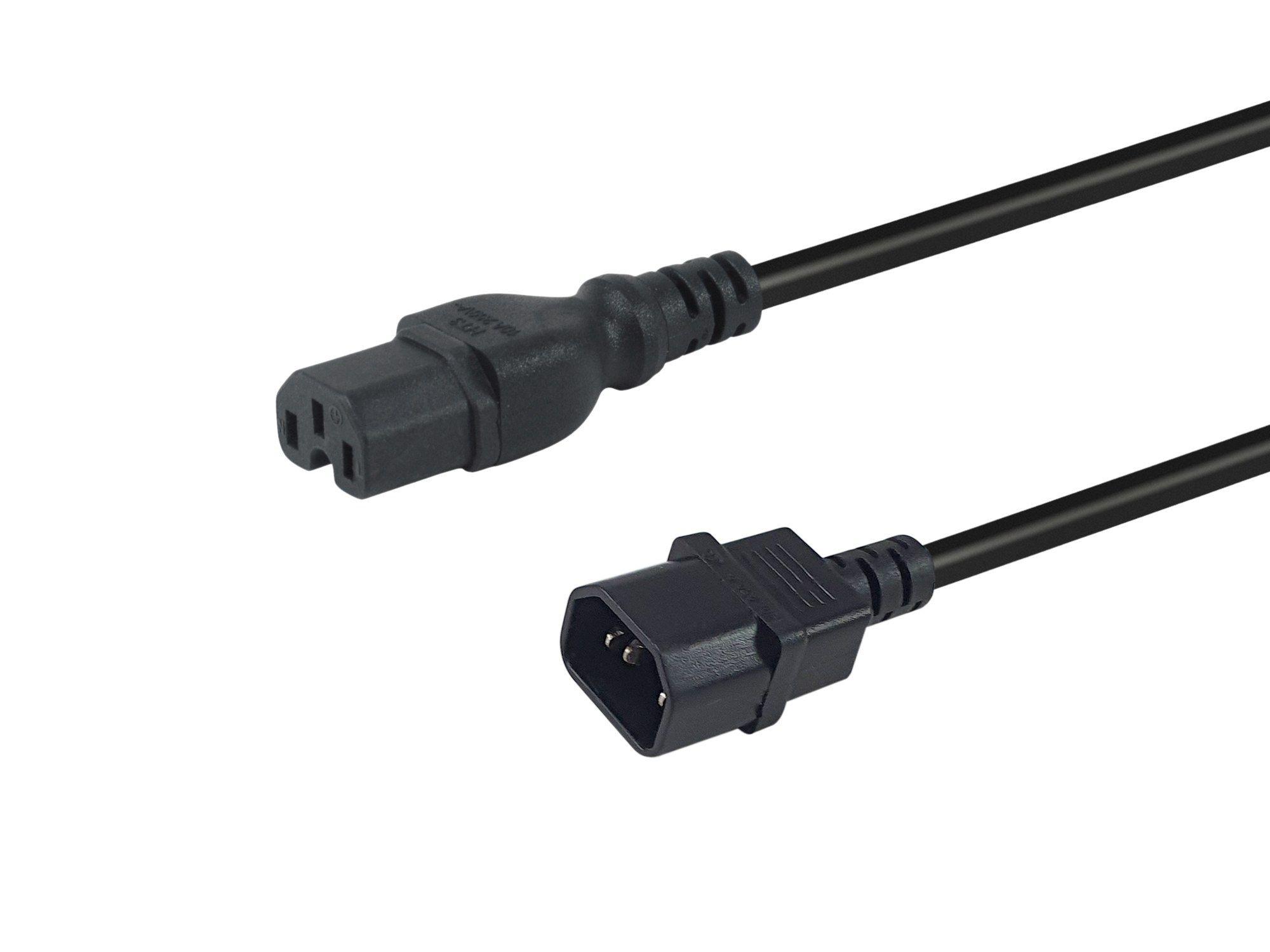 Cabo de Alimentação EQUIP 112171 (3 m - Acoplador C14, macho - Acoplador C15, fêmea - Preto)