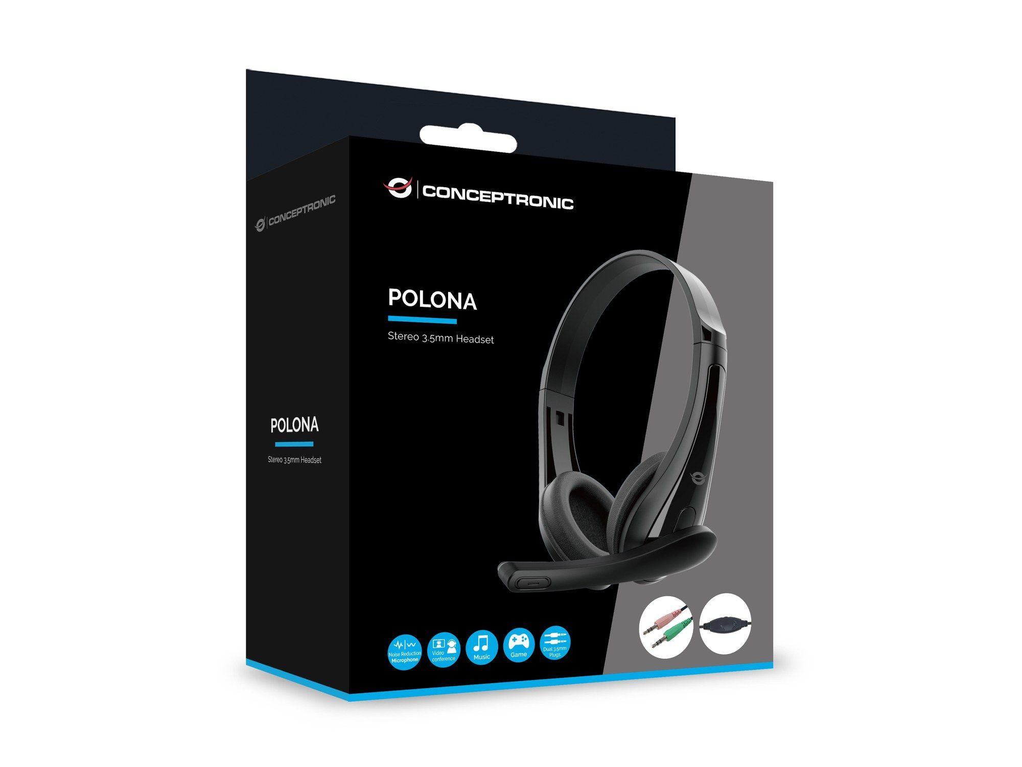 Headset CONCEPTRONIC POLONA06B3T (Binaural - Com fios - Supra-aural - Preto), miniatura 7