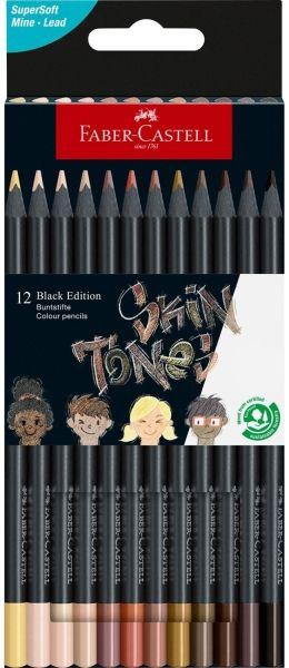 Lápis de Cor FABER-CASTELL Black Edition Tons de Pele (18 cm - Cores Sortidas)