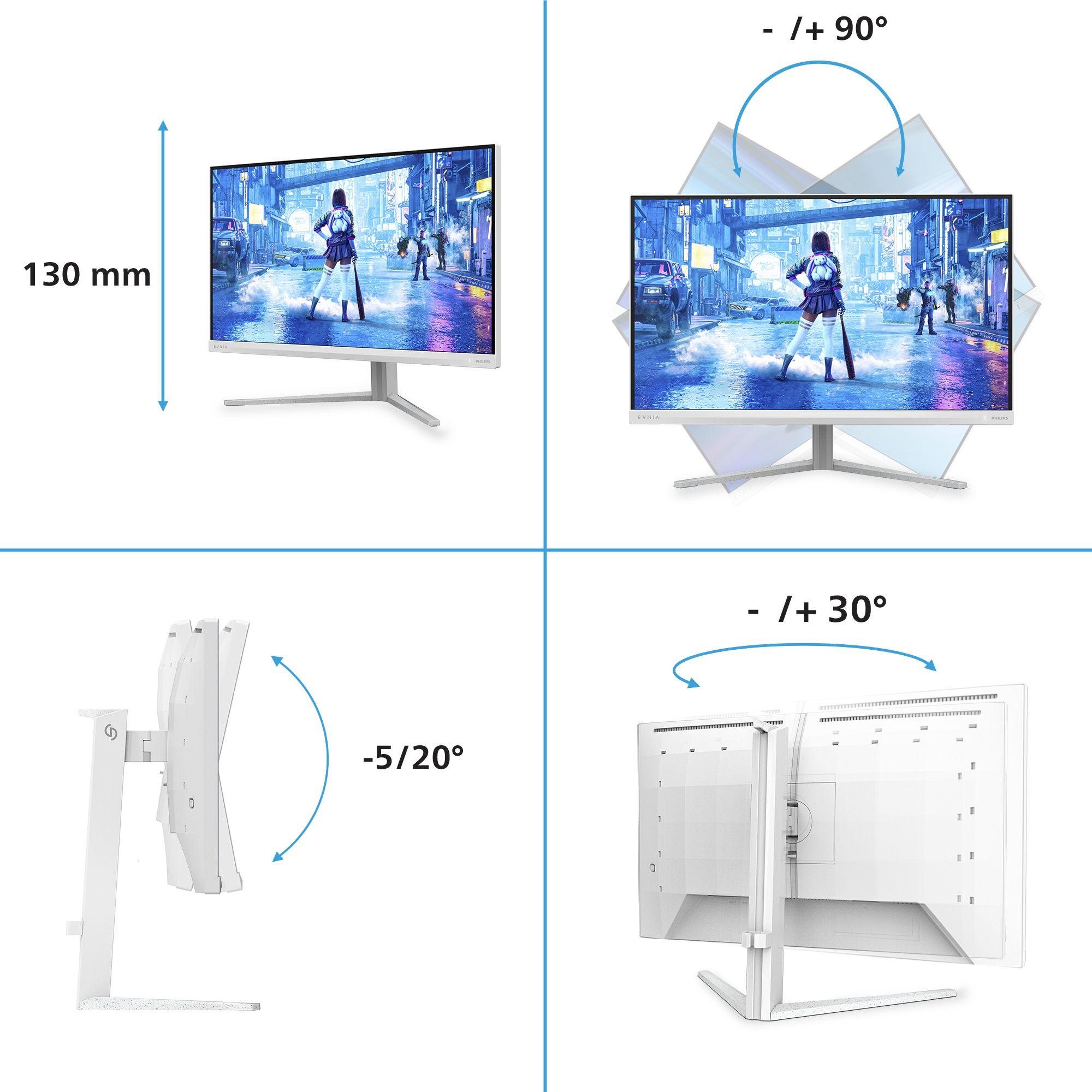 Monitor PHILIPS Evnia 27M2N5201P/00 (27" - Fast IPS - 260 Hz - Branco) — miniatura 3