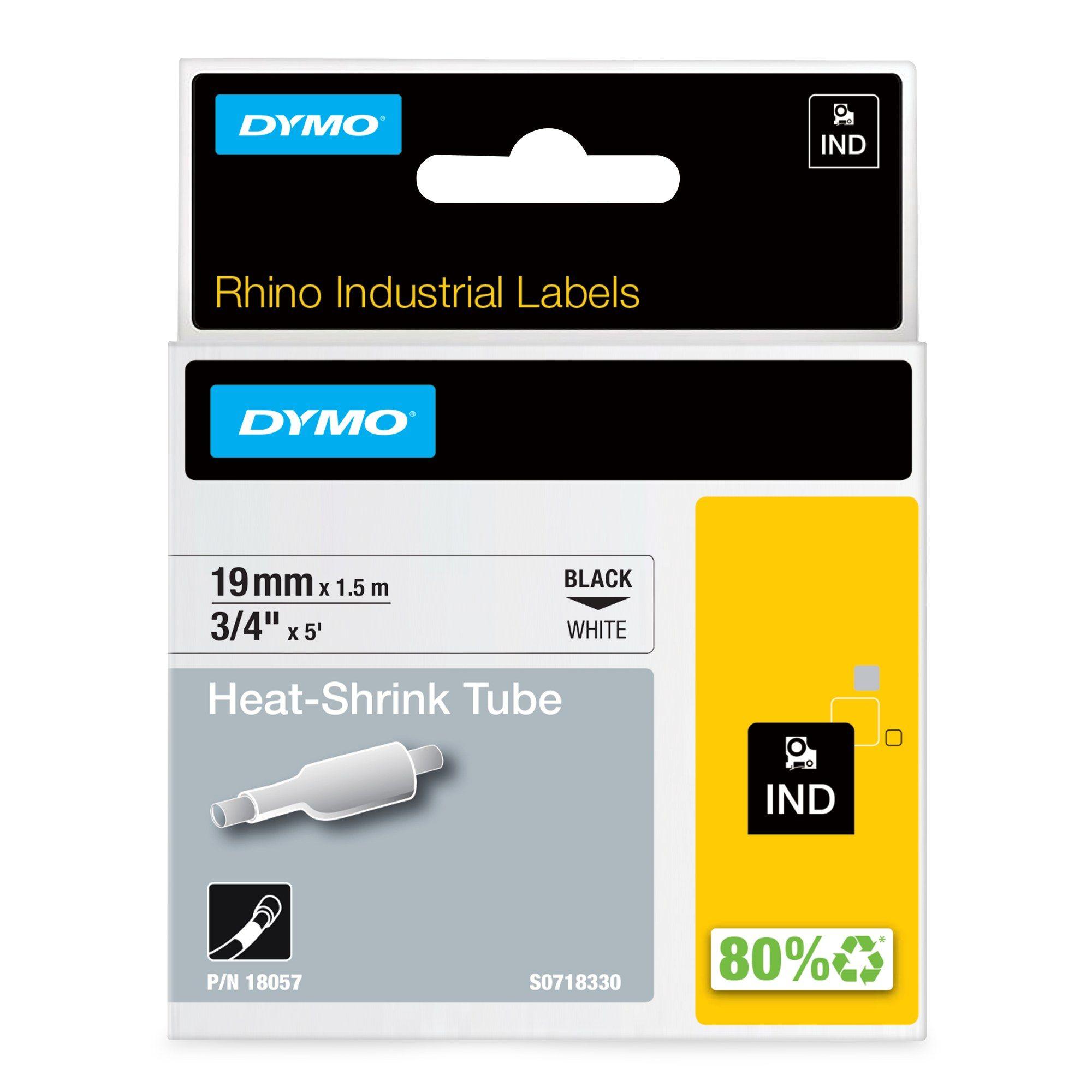 Tubo Termo-Retrátil de Impressão DYMO RHINO 18057 (Preto sobre Branco)
