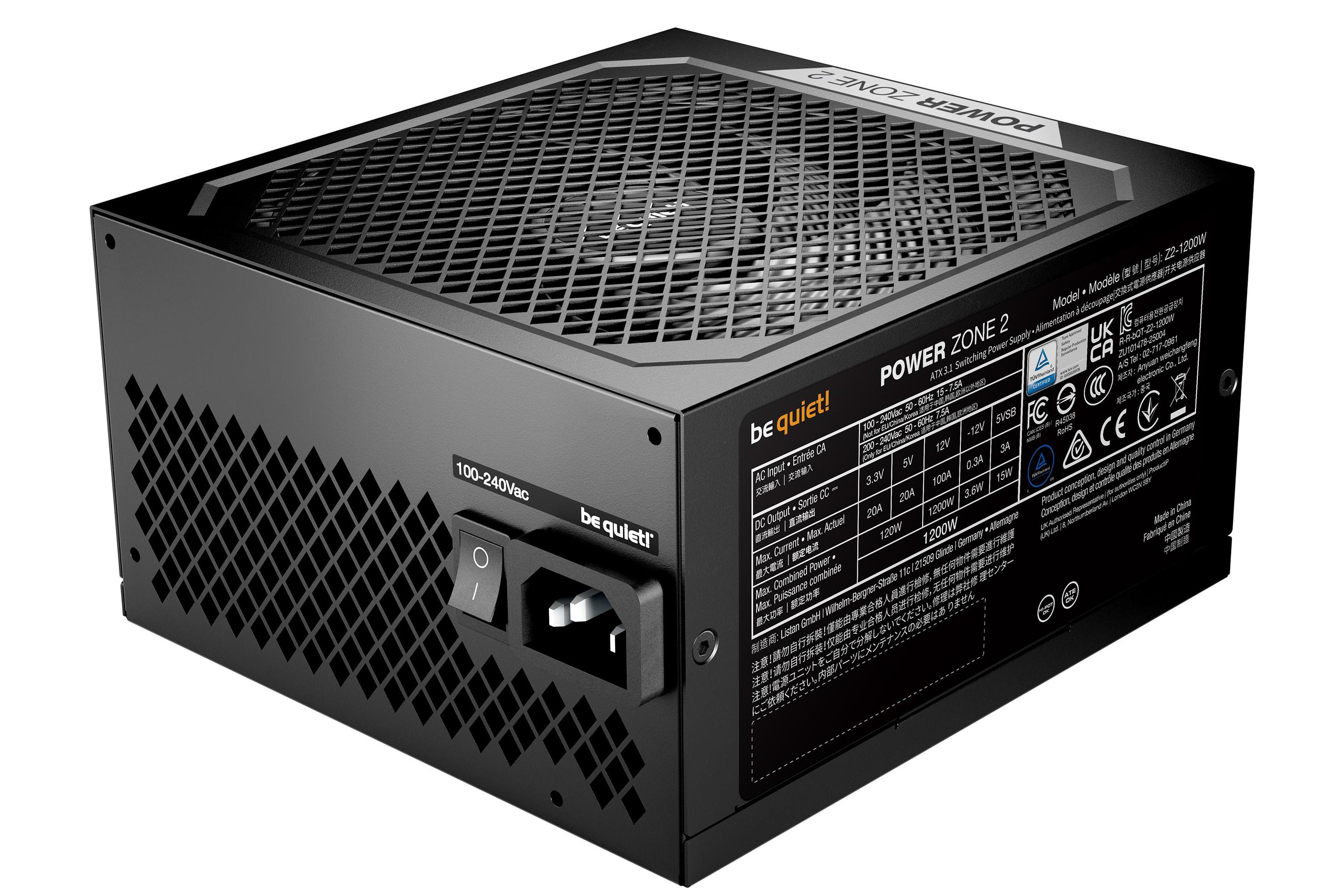 Fonte de Alimentação BE QUIET! Power Zone 2 BP030EU (ATX - 1200 W - 80 Plus Platinum - Preto), miniatura 3