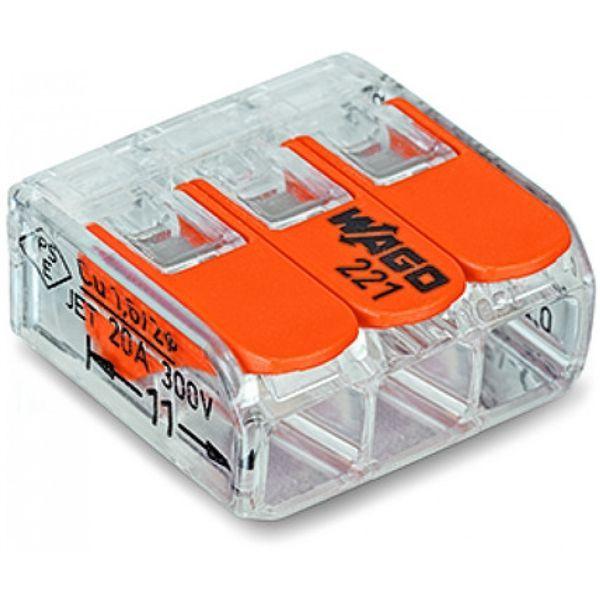 Ligador Rápido WAGO 221-613 (3 Ligações - 0,5–6 mm²)