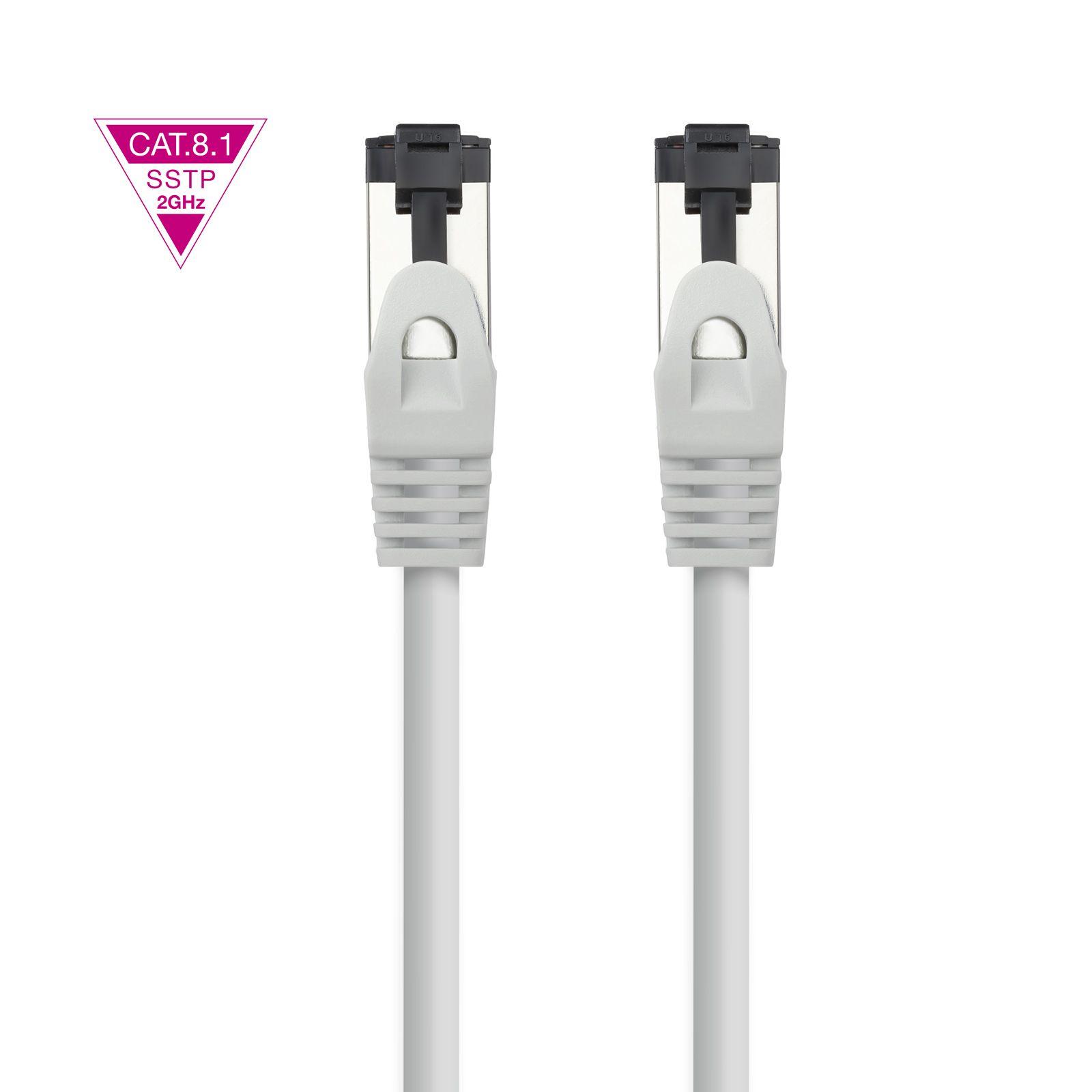 Cabo de Rede NANOCABLE 10.20.2003 (3 m - Cat8.1 - RJ-45 - Cinzento) — miniatura 3