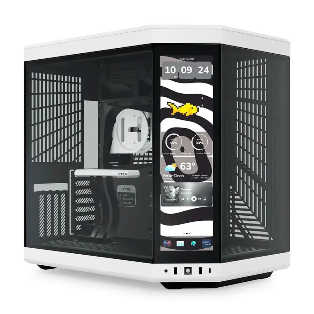 Caixa de Computador HYTE Y70 Touch Infinite (Ecrã tátil 14,9″ - Branco/Preto)
