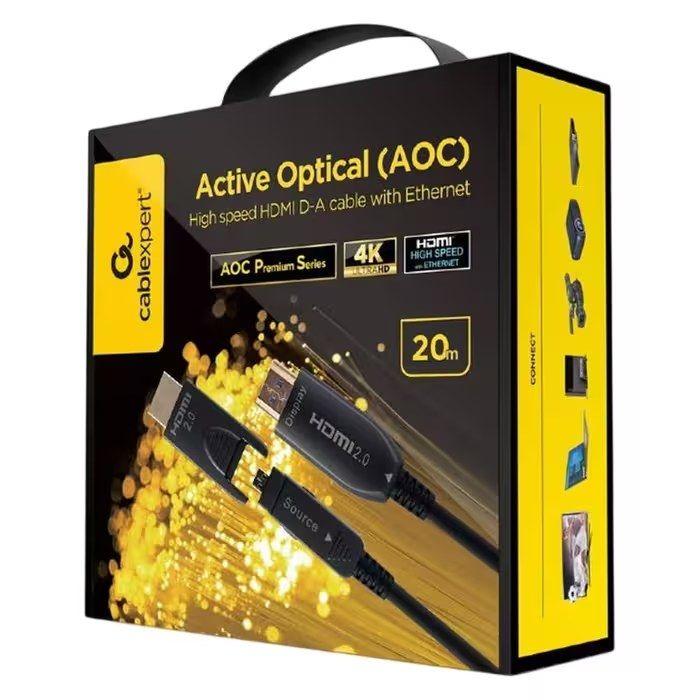 Cabo HDMI GEMBIRD CCAP-HDMIDD-AOC-20M (20 m - 60 Hz - HDMI Tipo A/HDMI Tipo D - Preto), miniatura 3