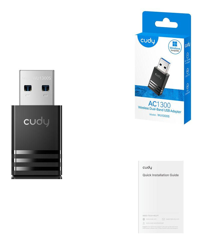 Adaptador USB Wi-Fi CUDY WU1300S (Wi-Fi 5 - 867 Mbit/s, 400 Mbit/s - Dual-band - Preto), miniatura 4