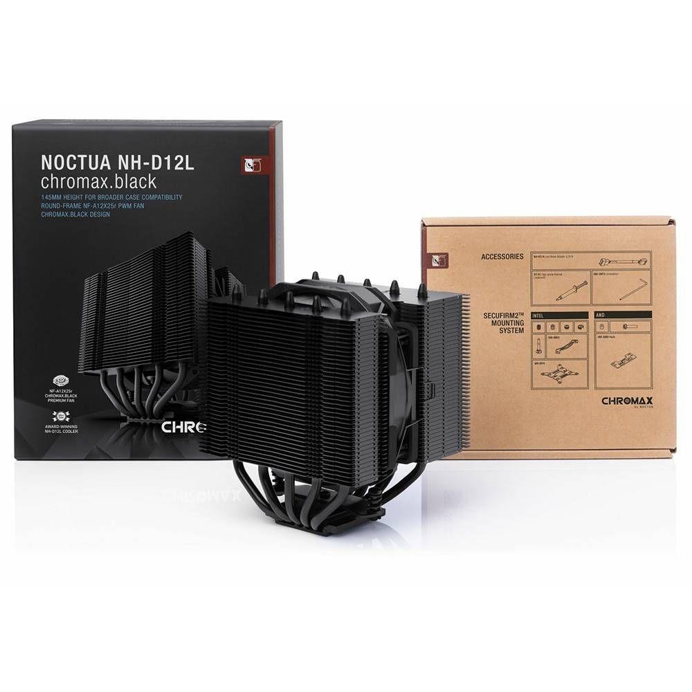 Cooler de CPU NOCTUA NH-D12L CHROMAX.BLACK (Cobre, níquel e alumínio - Preto), miniatura 4