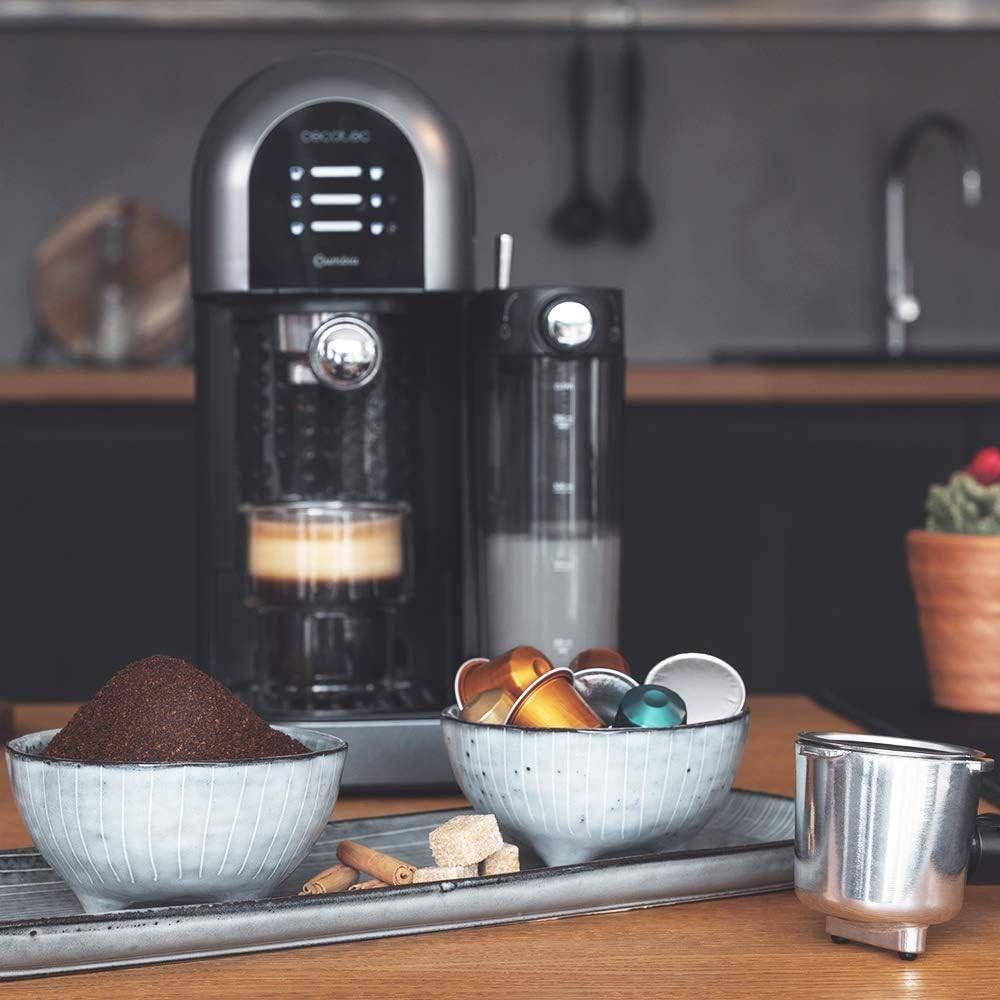 Máquina de Café Cápsulas CECOTEC Power Instant-ccino 20 Chic Serie Nera (Doses individuais, café moído - 1470 W - 20 bar - Preto e Inox) — miniatura 6