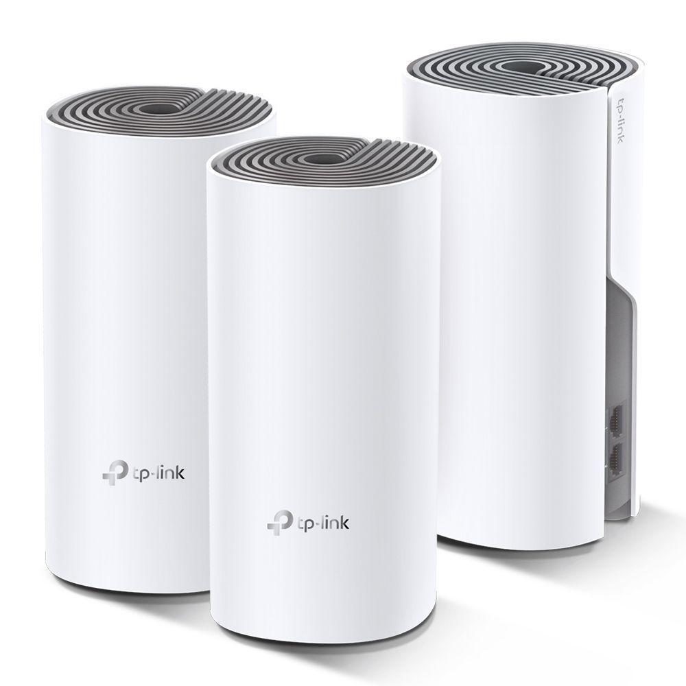 Sistema Mesh Wi-Fi TP-LINK Deco E4 (3-Pack) (Wi-Fi 5 - 1167 Mbit/s - Banda dupla - Branco e Cinzento)