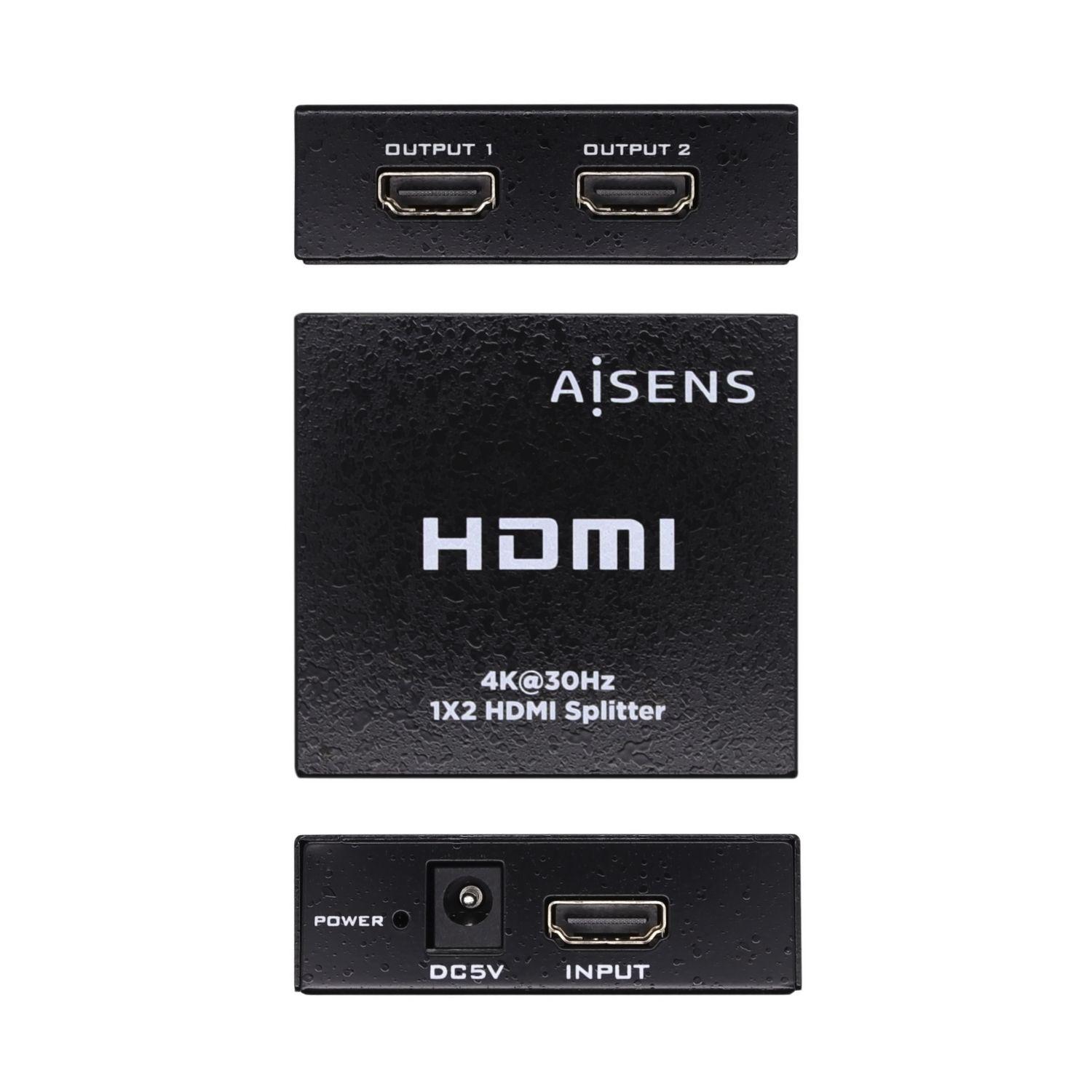 Duplicador HDMI AISENS A123-0506 (30 Hz - Preto) — miniatura 2